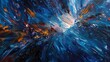 Abstract Oil painting, meteor shower, dynamic streaks, midnight, panoramic view, shooting stars effect. 