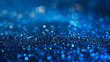 Background of sapphire glitter bokeh, with a soft and unfocused shimmer in royal blue, abstract blue glitter background, Dark Navy Sparkles, Glittering Blue Background
