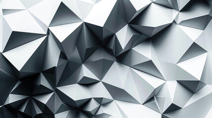 black and White Gradient Polygonal Surface in 3D Abstract