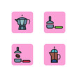 Making coffee line icon set. Beans, coffee maker, brewer, barista. Brewing coffee concept Can be used for topics like beverage, service, barista