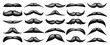 © 32 pixels - Stippled vintage mustache. Curly facial hair. Hipster beard. Stippling, dot drawing and shading, stipple pattern, halftone effect. Vector illustration