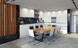 Fototapeta Przestrzenne - modern kitchen interior.
