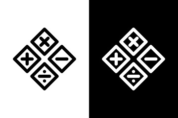 simple symbol mathematic white black outline icon
