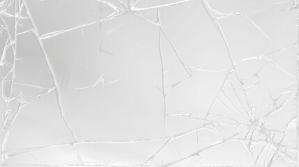 Wall Mural - Broken glass on transparent background with lots of glass splinters and cracks