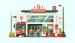 Flat Vector Illustration: Fire Station Daily Life and Firefighters on Standby in Candid Environment and Routine Work - Isolated White Background