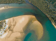 Aerial Drone view of Noosa River, Byron Gold Coast Sunshine Coast, Australia.