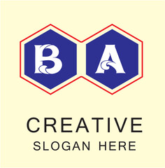 Wall Mural - BA Box Letter Logo Concept