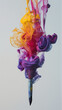 © Blue_Utilities - Colorful Paint Splash from Fountain Pen Ideal for Art Workshops and Creative Writing Courses
