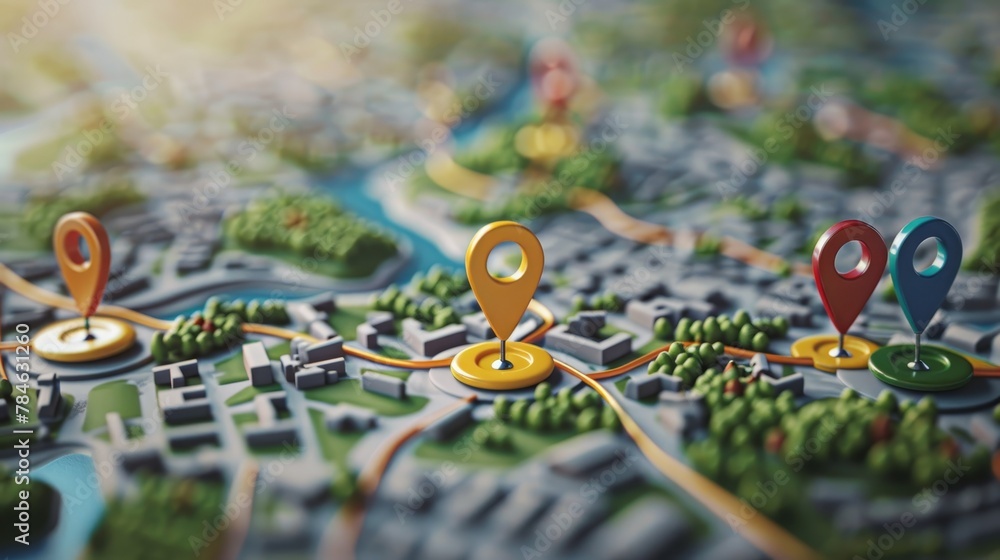 Illustration Stock Community Mapping: A 3D vector illustration of a map ...