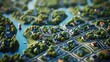 Real Estate: A 3D vector illustration of a real estate map