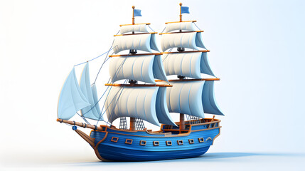 Canvas Print - Ship Icon 3d