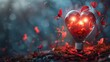 Nature-Inspired Heart Lamp Glowing on a Mac Desktop Background