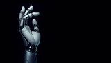 Fototapeta Góry - Robotic prostate hand isolated in black