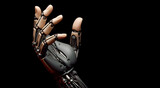 Fototapeta Góry - Robotic prostate hand isolated in black