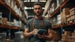 © MP Studio - Man with Tablet in Warehouse