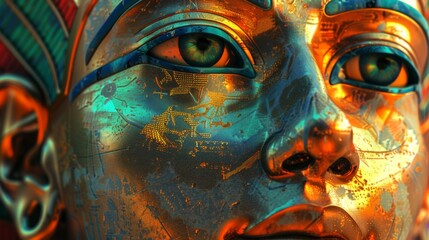 Amun Ra Egyptian pharaoh god drawing painting art wallpaper background