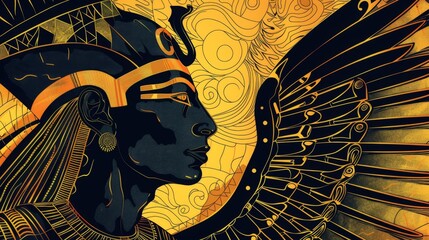 Amun Ra Egyptian pharaoh god drawing painting art wallpaper background