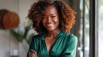 Wall Mural - Confident Woman with Bright Smile