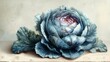 Vintage Botanical Illustration of Red Cabbage Generative AI