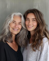 Wall Mural - Portrait of senior woman with daughter 