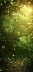 Wall Mural - Enchanted Forest Glade Scene., Amazing and simple wallpaper, for mobile