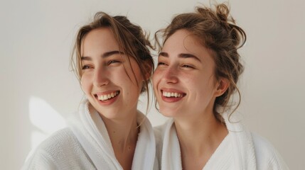 Canvas Print - Smiling Young Female Twins