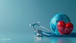 Globe and Stethoscope Symbolizing World Health Day Generative AI