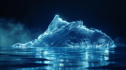 Wall Mural - Iceberg ice on dark background sea wallpaper