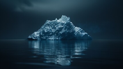 Wall Mural - Iceberg ice on dark background sea wallpaper