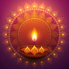 Happy Diwali diya background with copy space