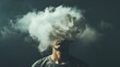 Person with cloud for head background wallpaper concept
