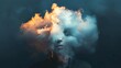 Person with cloud for head background wallpaper concept