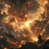 Fototapeta  - Fantastic background - when heaven meets hell