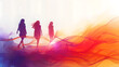 Abstract background with people celebrating International Woman Day