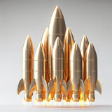 Fototapeta  - Symmetrical Golden Bullets