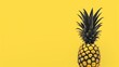 Minimalist wallpaper, vibrant yellow background with a whimsically drawn pineapple in a quirky, sketch-style illustration.