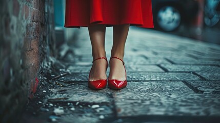 Wall Mural - photo of woman wearing kitten heels 