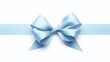 A light blue bow isolated on a white background