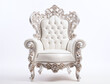 A white luxury leather chair isolated on a white background