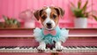 Puppy Maestro in Tutu Performs Pawsitively Charming Concerto. Concept Pet Photography, Cute Costumes, Musical Movement, Adorable Poses, Whimsical Moments