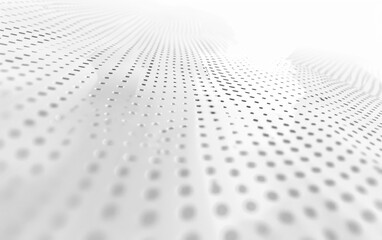 Wall Mural - a light grey dotted pattern on a white surface, top down perspective, flat, futuristic