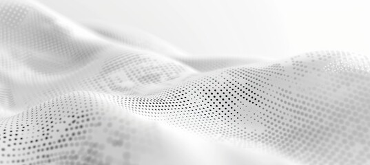 Poster - Abstract white futuristic background. Wave white background. connecting dots and lines on white background