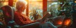 portrait of aged woman with book at home. self care, relation, enjoy concept. banner
