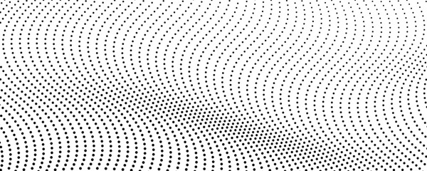 Halftone monochrome background with flowing dots