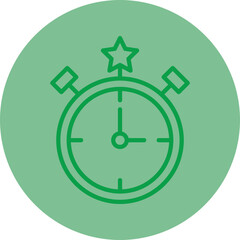 Poster - Timer Green Line Circle Icon