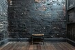 Dance Studio with Black Brick Walls and White Lighting Generative AI