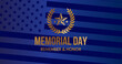 Memorial Day, Remember and Honor -banner, vector illustration 