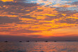 Dramatic sunset sky with clouds. Spectacular sunset over the sea