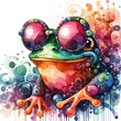 frog, watercolor, painting, wall art, adorable, accessories, animal, artistic, cheerful, colorful, cute, decorative, fashionable, happy, illustration, ornamental, playful, portrait, pattern, trendy, p