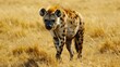 Spotted Hyena in National Park. Close-up of Wild Predator Animal during Safari 